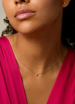 Diamond Point Diamanten Colliers|Fijne Colliers<Gouden collier, 0.10 ct diamant, Starlight