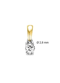 Diamond Point Solitair C|Groeibriljant Hangers<Gouden hanger, 0.08 ct diamant, Groeibriljant