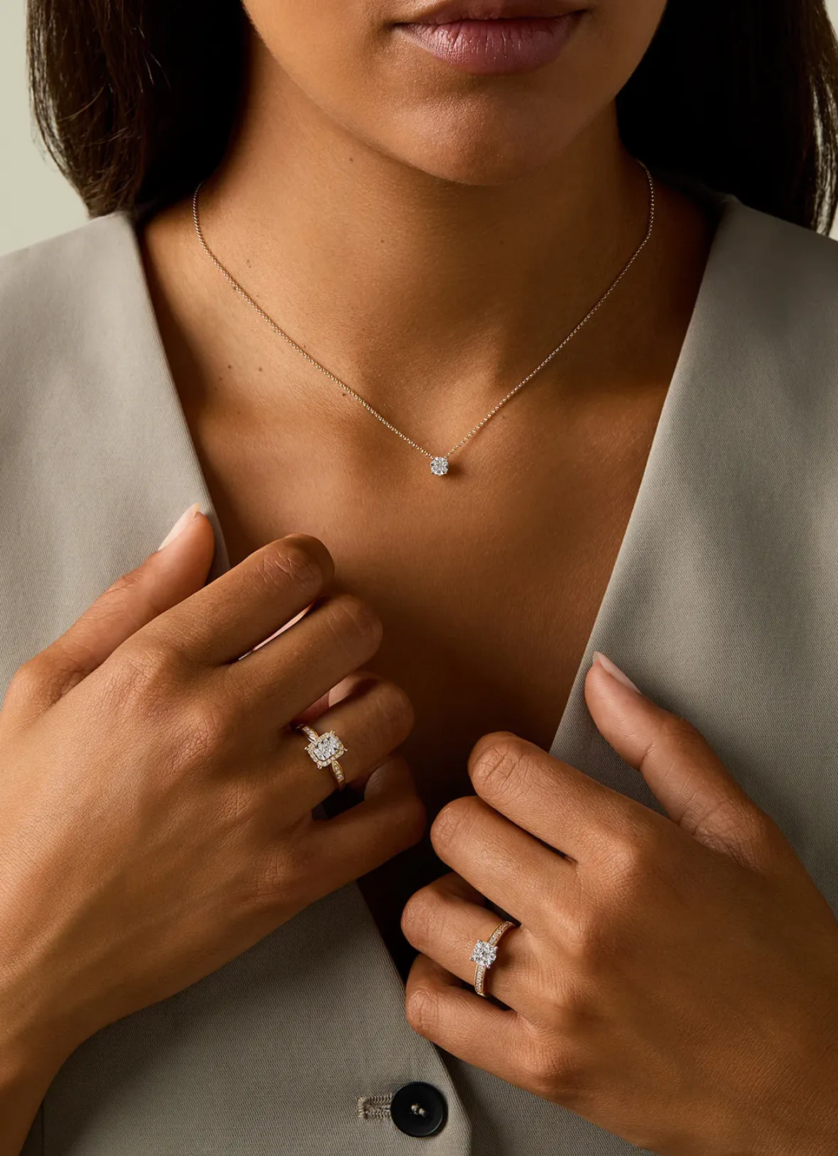 Diamond Point Diamanten Colliers<Gouden hanger met collier, 0.14 ct diamant, Enchanted