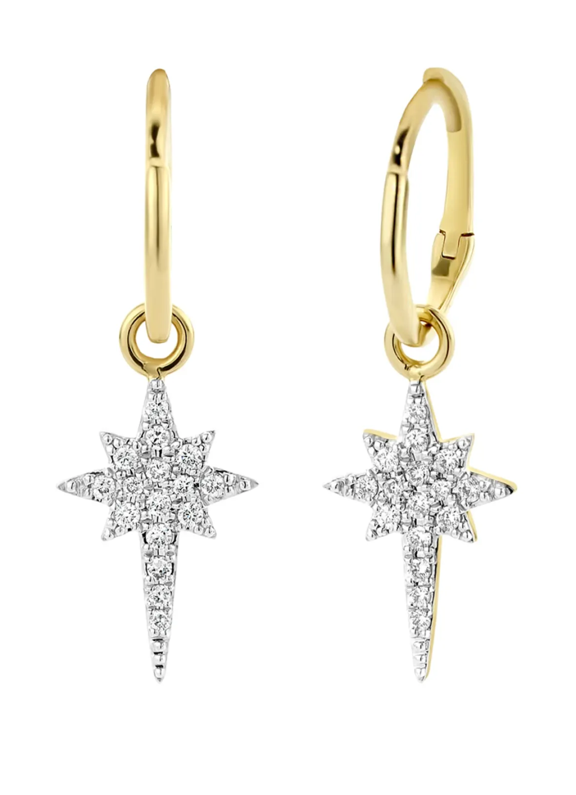 Diamond Point Diamanten Oorsieraden|Oorhangers<Gouden oorsieraden, 0.14 ct diamant, Cosmic
