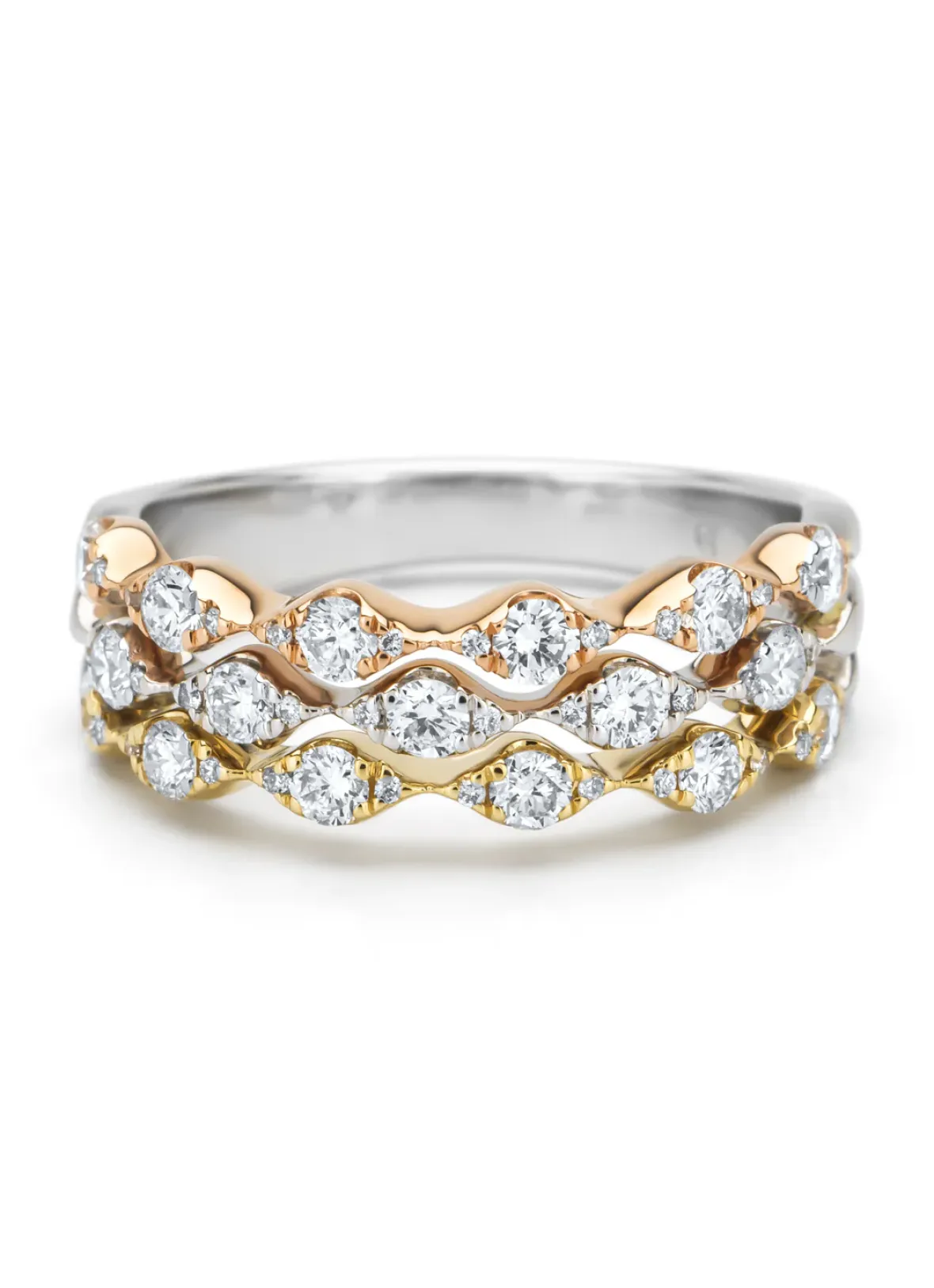 Diamond Point Diamanten Ringen<Gouden ring, 0.75 ct diamant, Caviar