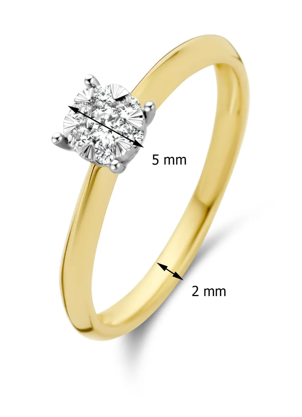 Diamond Point Diamanten Ringen|Verlovingsringen<Gouden ring, 0.17 ct diamant, Enchanted