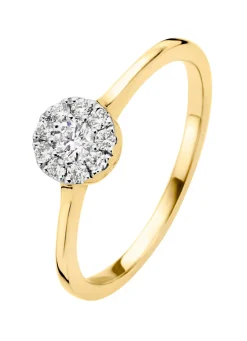 Diamond Point Diamanten Ringen|Verlovingsringen<Gouden ring, 0.20 ct diamant, Hearts & Arrows