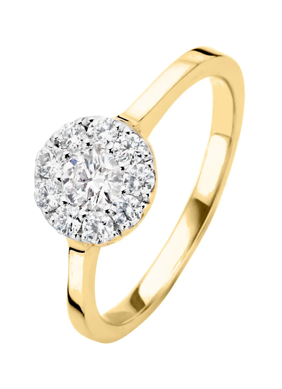 Diamond Point Diamanten Ringen|Verlovingsringen<Gouden ring, 0.42 ct diamant, Hearts & Arrows