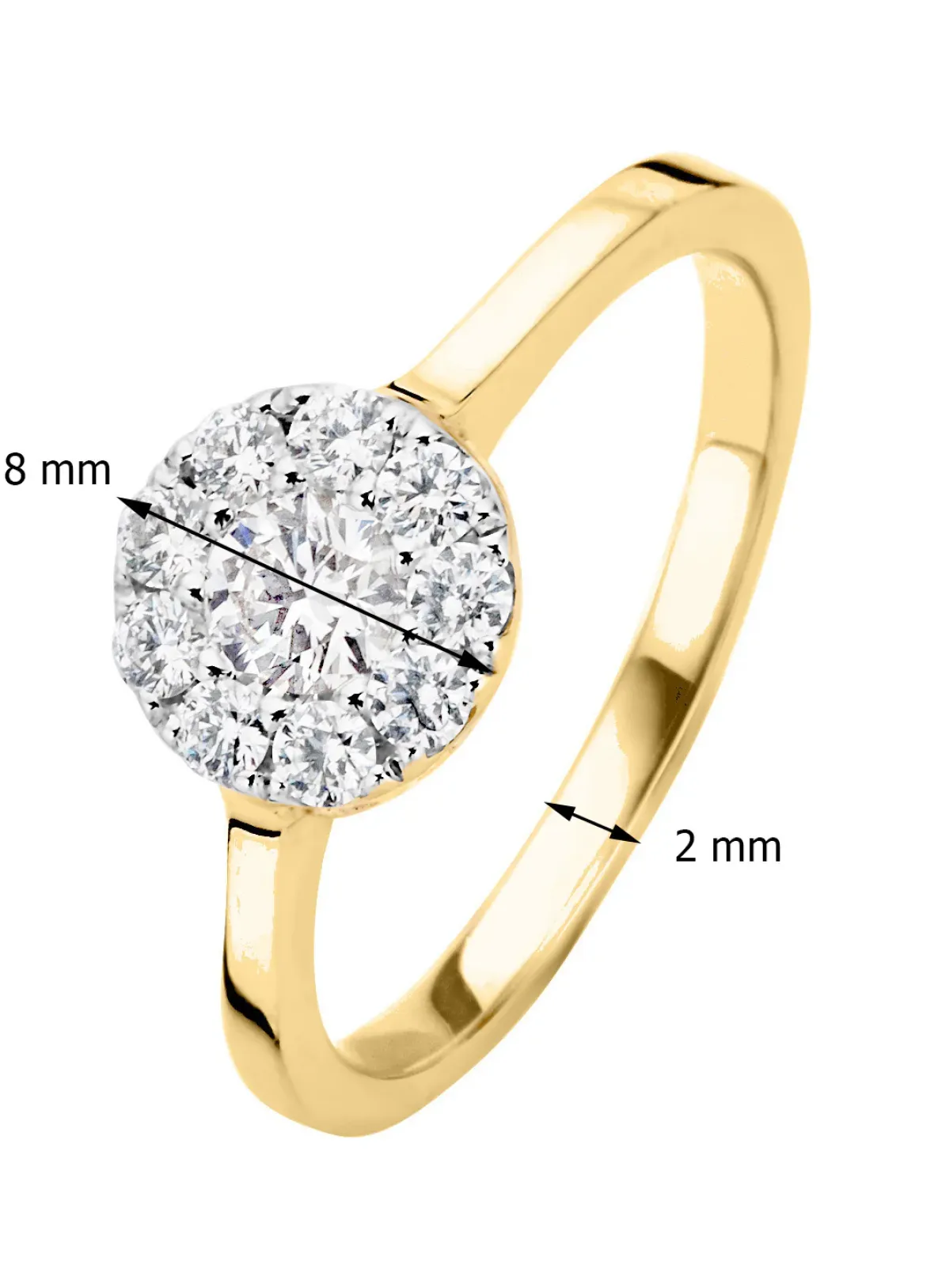 Diamond Point Diamanten Ringen|Verlovingsringen<Gouden ring, 0.42 ct diamant, Hearts & Arrows