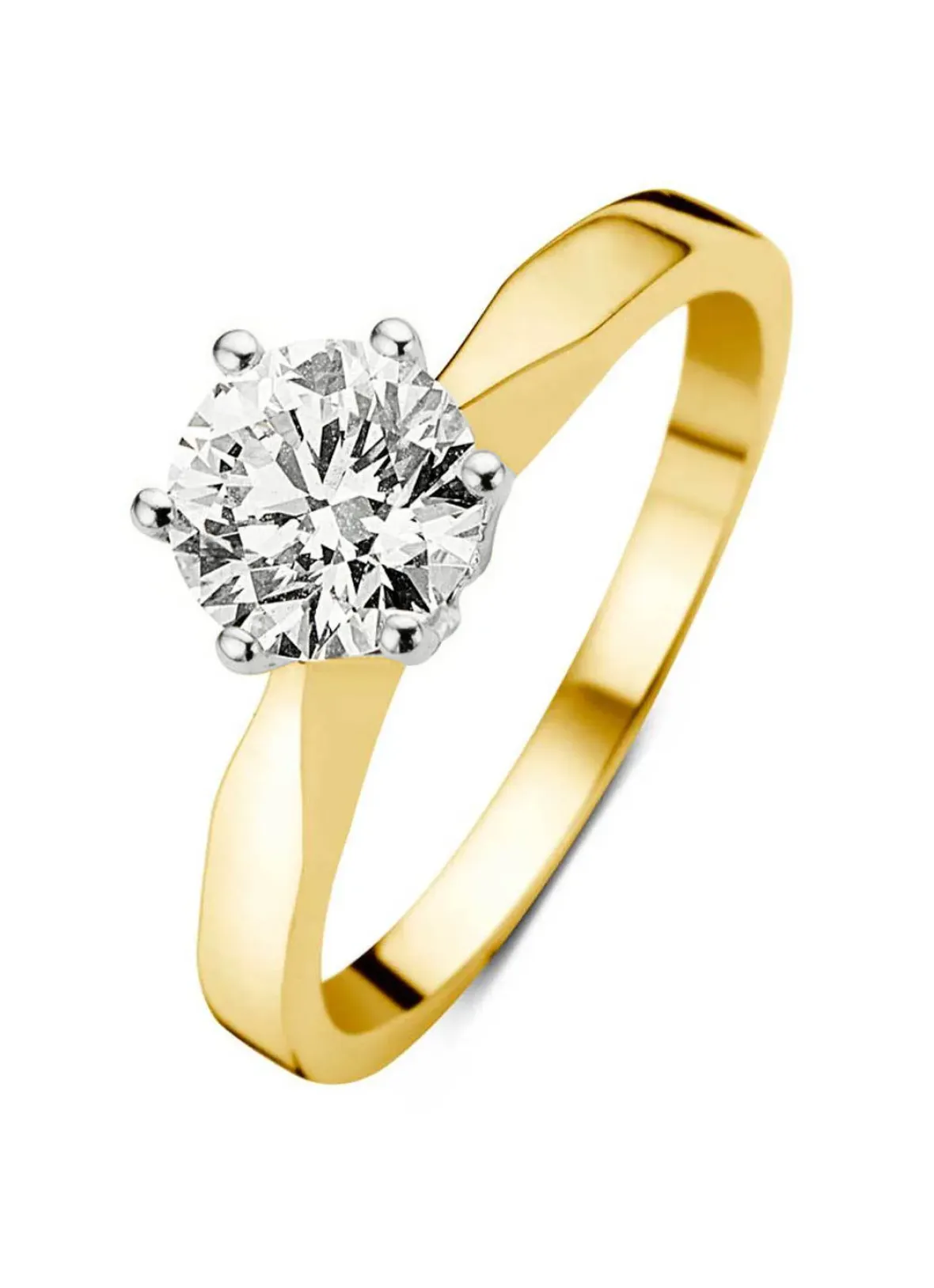 Diamond Point Verlovingsringen|Diamanten Verlovingsringen<Gouden ring, 1.03 ct diamant, Solitair