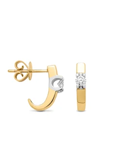 Diamond Point Solitair C|Groeibriljant Oorsieraden<Gouden solitair oorstekers, 0.22 ct diamant, Groeibriljant