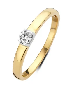 Diamond Point Solitair C|Groeibriljant Ringen<Gouden solitairring, 0.11 ct diamant, Groeibriljant