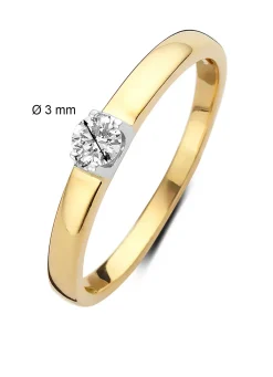 Diamond Point Solitair C|Groeibriljant Ringen<Gouden solitairring, 0.11 ct diamant, Groeibriljant