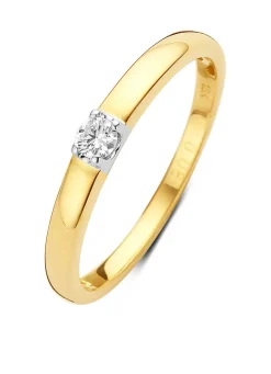 Diamond Point Solitair C|Groeibriljant Ringen<Gouden solitairring, 0.08 ct diamant, Groeibriljant