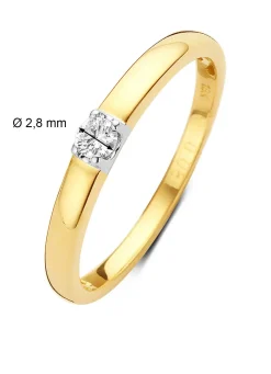 Diamond Point Solitair C|Groeibriljant Ringen<Gouden solitairring, 0.08 ct diamant, Groeibriljant
