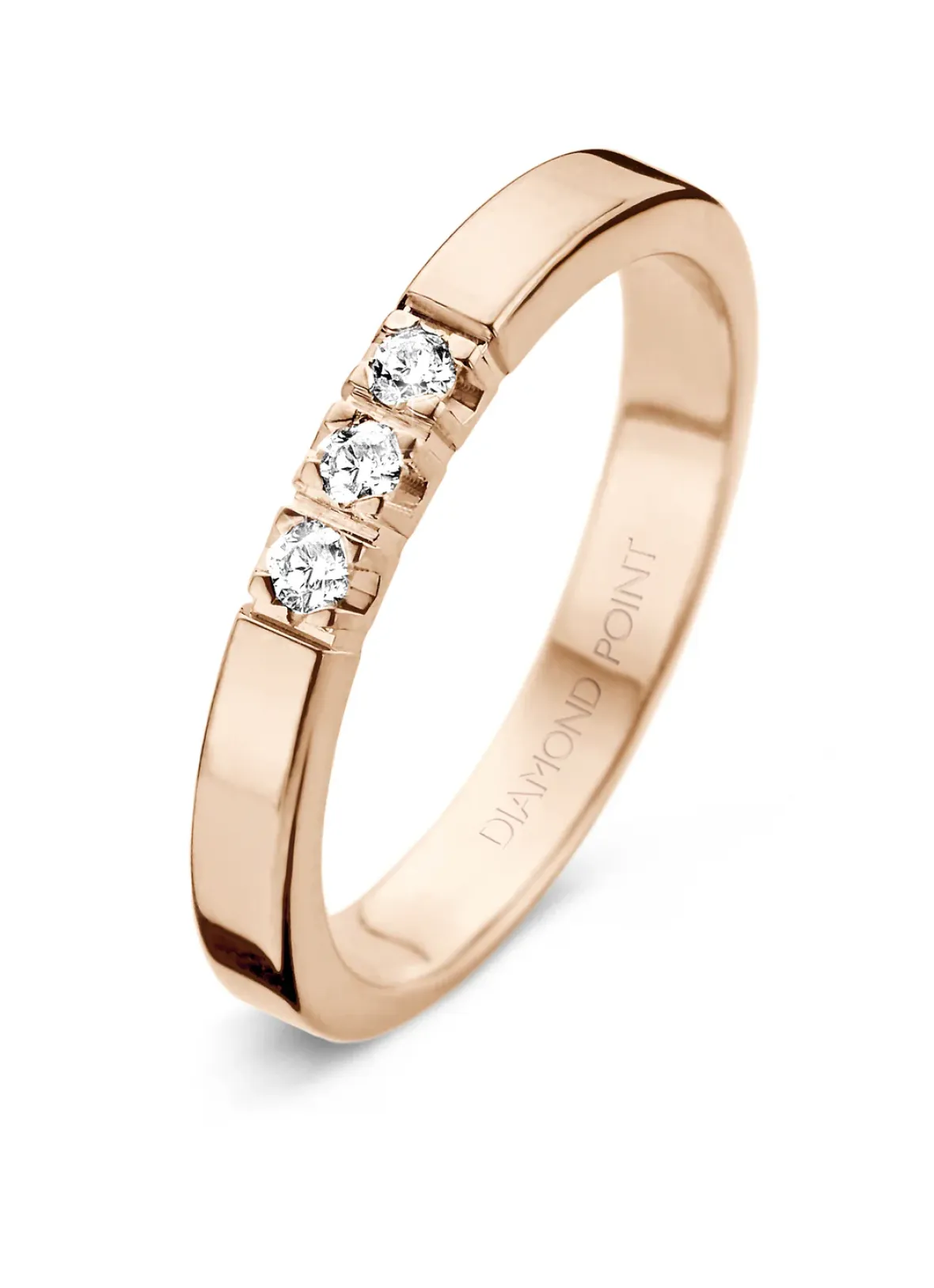 Diamond Point Alliance|Groeibriljant Ringen<Roségouden alliance ring, 0.21 ct diamant, Groeibriljant