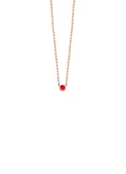 Diamond Point Roségouden Colliers|Colliers Met Kleurstenen<Roségouden collier, 0.05 ct robijn, Joy