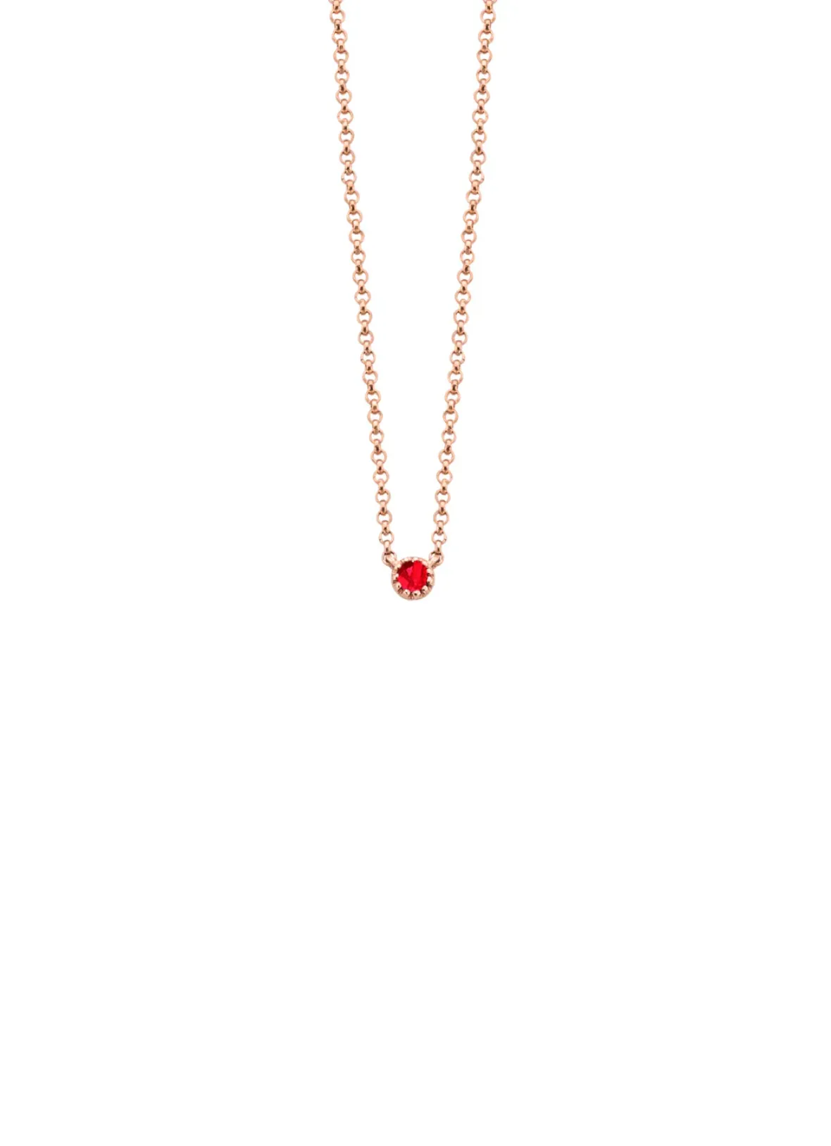 Diamond Point Roségouden Colliers|Colliers Met Kleurstenen<Roségouden collier, 0.05 ct robijn, Joy
