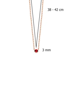 Diamond Point Roségouden Colliers|Colliers Met Kleurstenen<Roségouden collier, 0.05 ct robijn, Joy