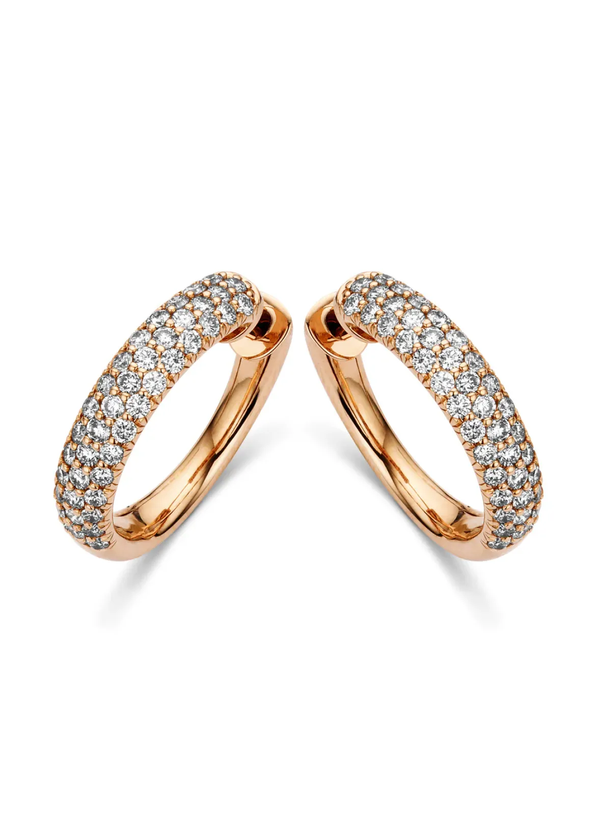 Diamond Point Rosegouden Oorsieraden|Diamanten Oorsieraden<Roségouden oorsieraden, 1.28 ct diamant, Caviar