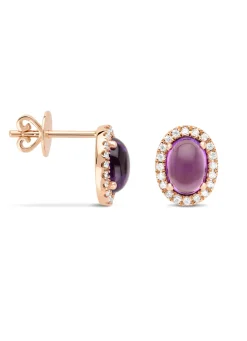 Diamond Point Rosegouden Oorsieraden|Oorsieraden Met Kleurstenen<Roségouden oorsieraden, 1.55 ct paarse amethist, Little Drops