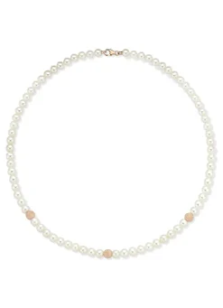 Diamond Point Roségouden Colliers|Parelkettingen<Roségouden parelketting Rivièra