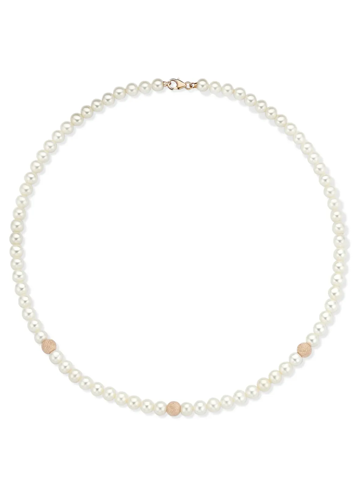 Diamond Point Roségouden Colliers|Parelkettingen<Roségouden parelketting Rivièra