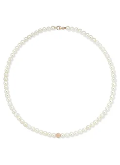 Diamond Point Roségouden Colliers|Parelkettingen<Roségouden parelketting Rivièra