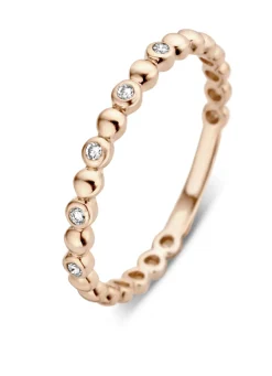 Diamond Point Roségouden Ringen|Diamanten Ringen<Roségouden ring, 0.05 ct diamant, Ensemble