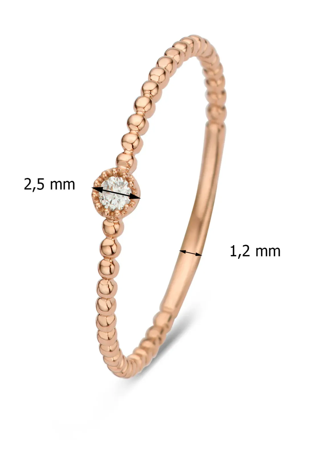 Diamond Point Roségouden Ringen|Diamanten Ringen<Roségouden ring, 0.03 ct diamant, Joy