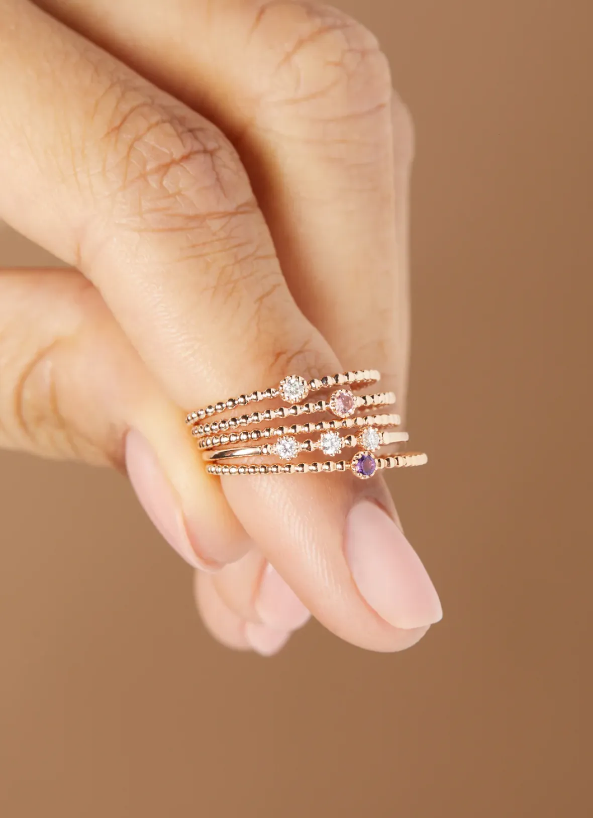Diamond Point Roségouden Ringen|Diamanten Ringen<Roségouden ring, 0.10 ct diamant, Joy