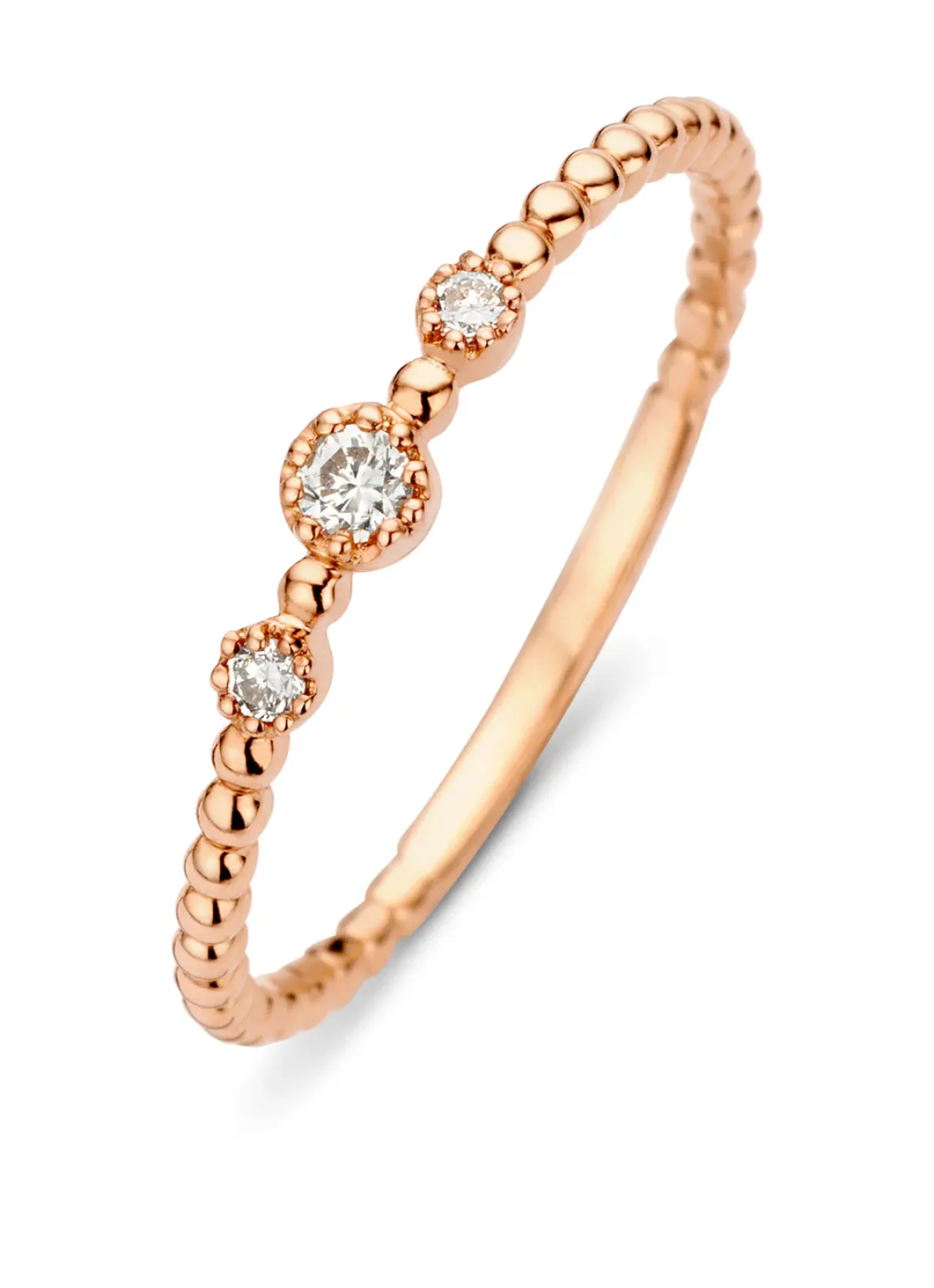 Diamond Point Roségouden Ringen|Diamanten Ringen<Roségouden ring, 0.07 ct diamant, Joy