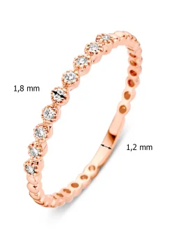 Diamond Point Roségouden Ringen|Diamanten Ringen<Roségouden ring, 0.09 ct diamant, Joy