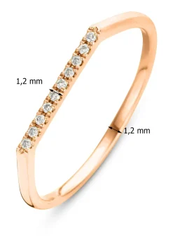 Diamond Point Roségouden Ringen|Diamanten Ringen<Roségouden ring, 0.04 ct diamant, Joy