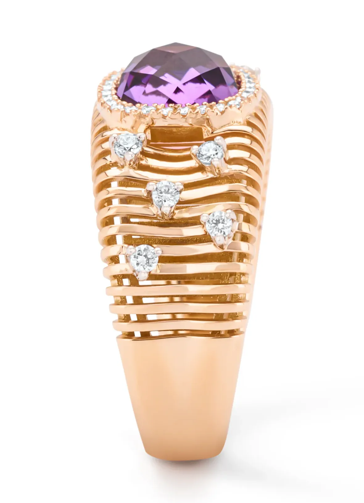 Diamond Point Roségouden Ringen|Ringen Met Kleurstenen<Roségouden ring, 1.56 ct paarse amethist, Gallery