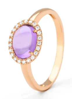 Diamond Point Roségouden Ringen|Ringen Met Kleurstenen<Roségouden ring, 1.20 ct paarse amethist, Little Drops