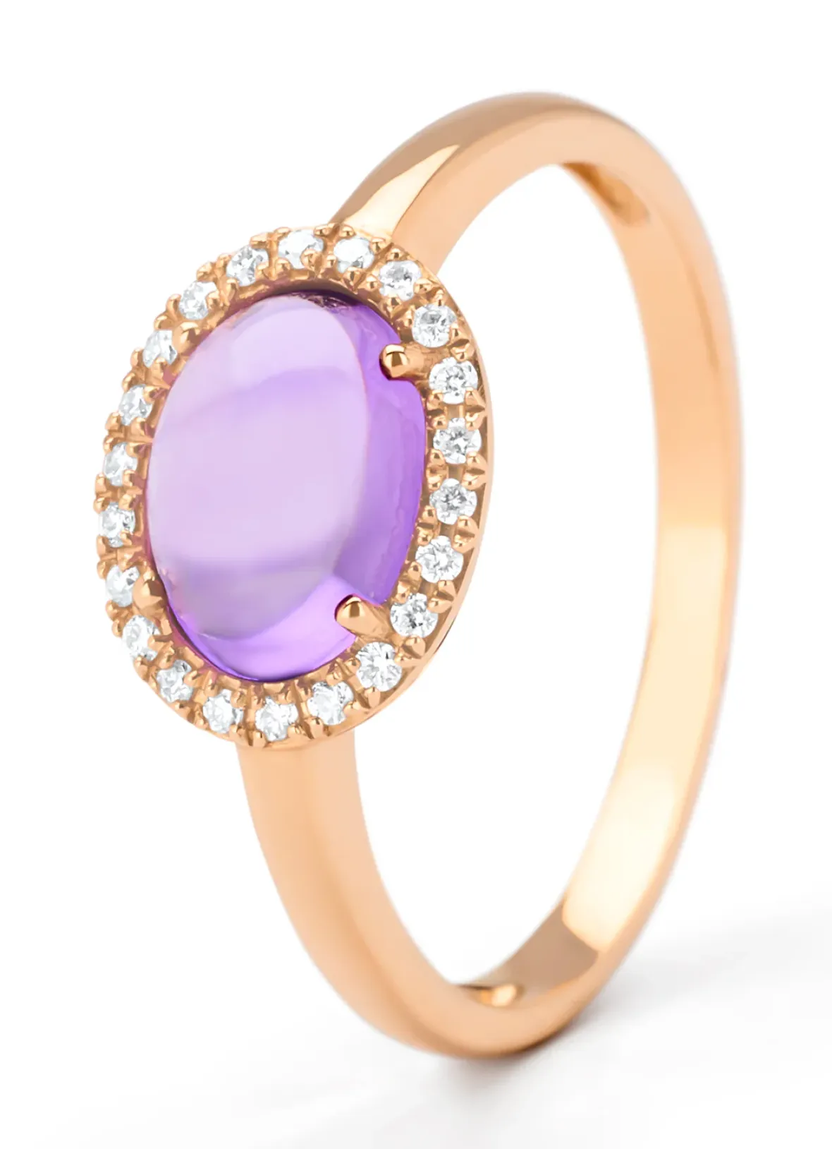 Diamond Point Roségouden Ringen|Ringen Met Kleurstenen<Roségouden ring, 1.20 ct paarse amethist, Little Drops