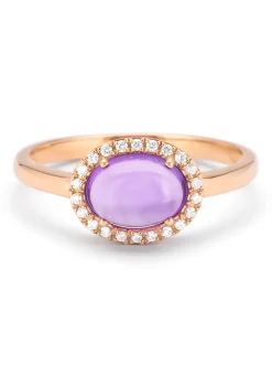 Diamond Point Roségouden Ringen|Ringen Met Kleurstenen<Roségouden ring, 1.20 ct paarse amethist, Little Drops