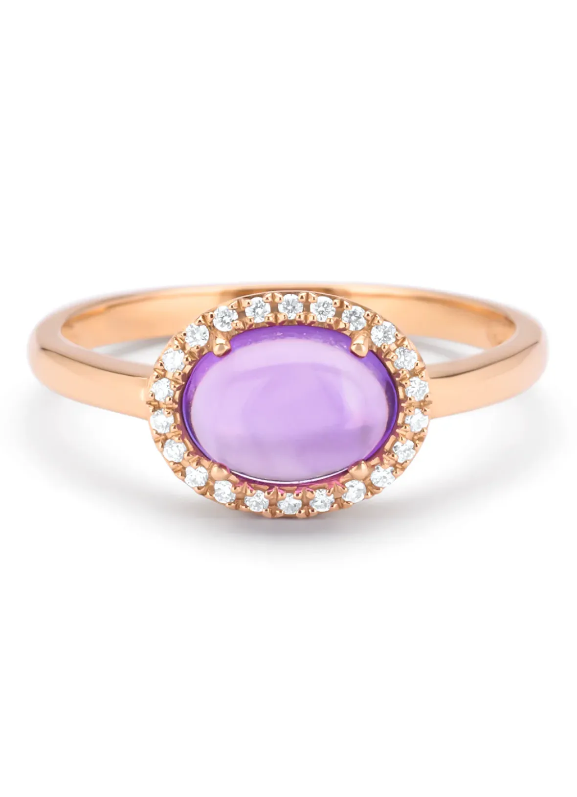 Diamond Point Roségouden Ringen|Ringen Met Kleurstenen<Roségouden ring, 1.20 ct paarse amethist, Little Drops