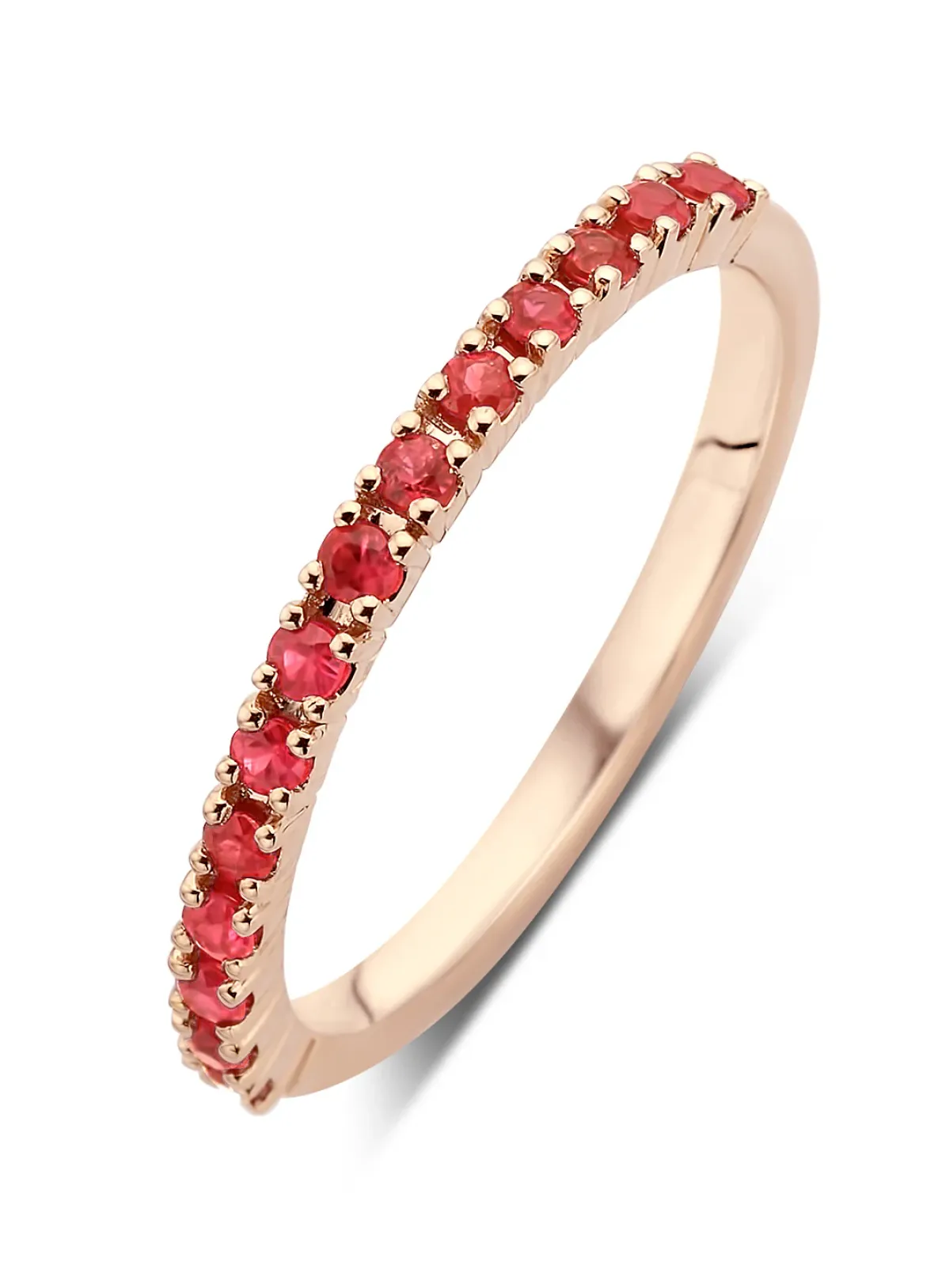 Diamond Point Roségouden Ringen|Ringen Met Kleurstenen<Roségouden ring, 0.42 ct robijn, Ensemble