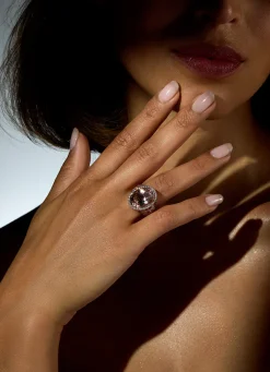 Diamond Point Roségouden Ringen|Ringen Met Kleurstenen<Roségouden ring, 10.30 ct roze morganite, Gallery