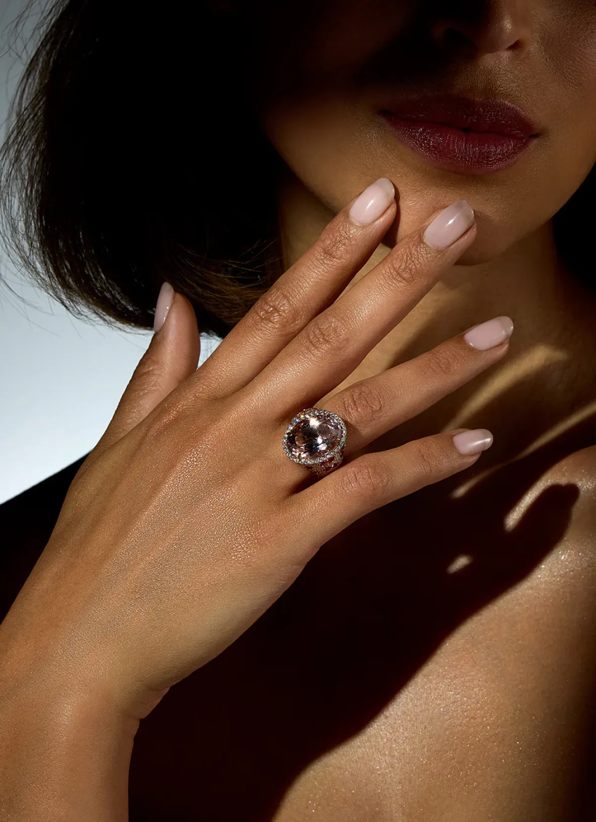 Diamond Point Roségouden Ringen|Ringen Met Kleurstenen<Roségouden ring, 10.30 ct roze morganite, Gallery