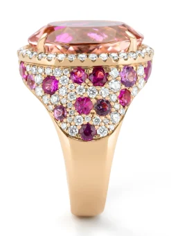 Diamond Point Roségouden Ringen|Ringen Met Kleurstenen<Roségouden ring, 10.30 ct roze morganite, Gallery