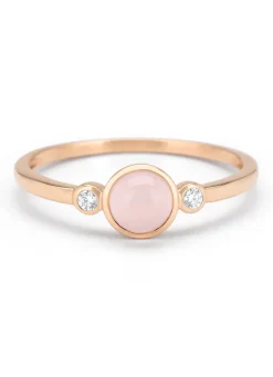 Diamond Point Roségouden Ringen|Ringen Met Kleurstenen<Roségouden ring, 0.54 ct rozenkwarts, Little Drops