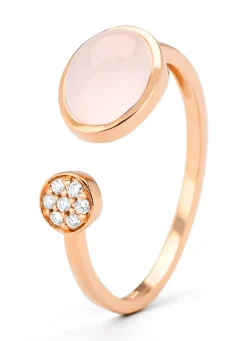 Diamond Point Roségouden Ringen|Ringen Met Kleurstenen<Roségouden ring, 1.30 ct rozenkwarts, Little Drops