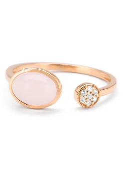Diamond Point Roségouden Ringen|Ringen Met Kleurstenen<Roségouden ring, 1.30 ct rozenkwarts, Little Drops