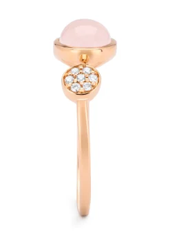 Diamond Point Roségouden Ringen|Ringen Met Kleurstenen<Roségouden ring, 1.30 ct rozenkwarts, Little Drops