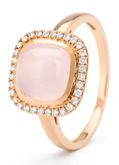 Diamond Point Roségouden Ringen|Ringen Met Kleurstenen<Roségouden ring, 2.36 ct rozenkwarts, Little Drops