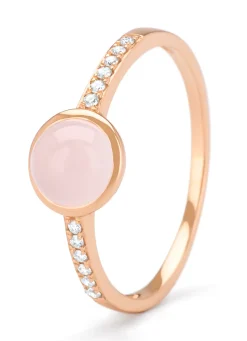 Diamond Point Roségouden Ringen|Ringen Met Kleurstenen<Roségouden ring, 0.91 ct rozenkwarts, Little Drops