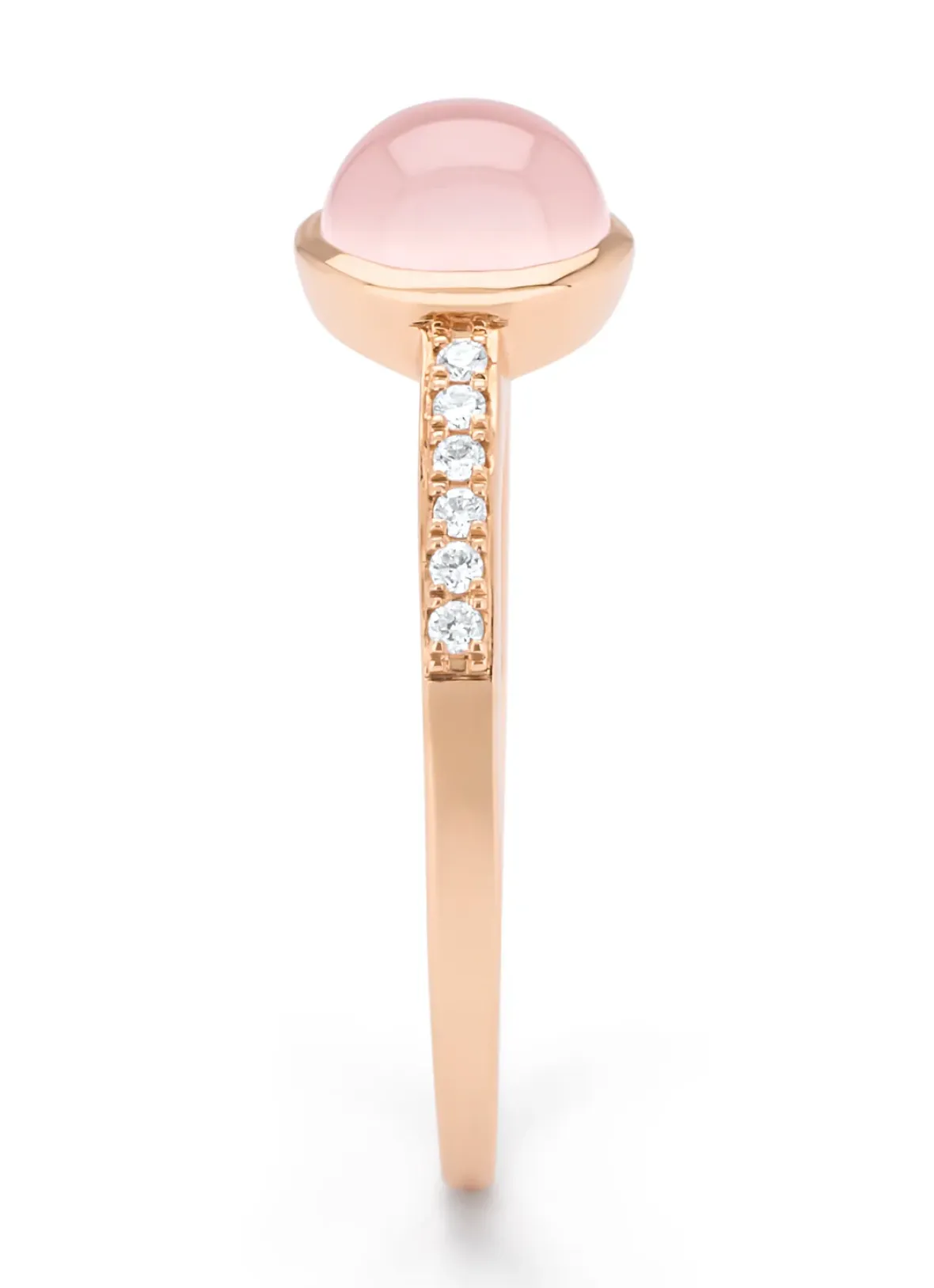 Diamond Point Roségouden Ringen|Ringen Met Kleurstenen<Roségouden ring, 0.91 ct rozenkwarts, Little Drops