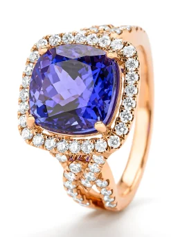 Diamond Point Roségouden Ringen|Ringen Met Kleurstenen<Roségouden ring, 5.08 ct tanzaniet, Gallery