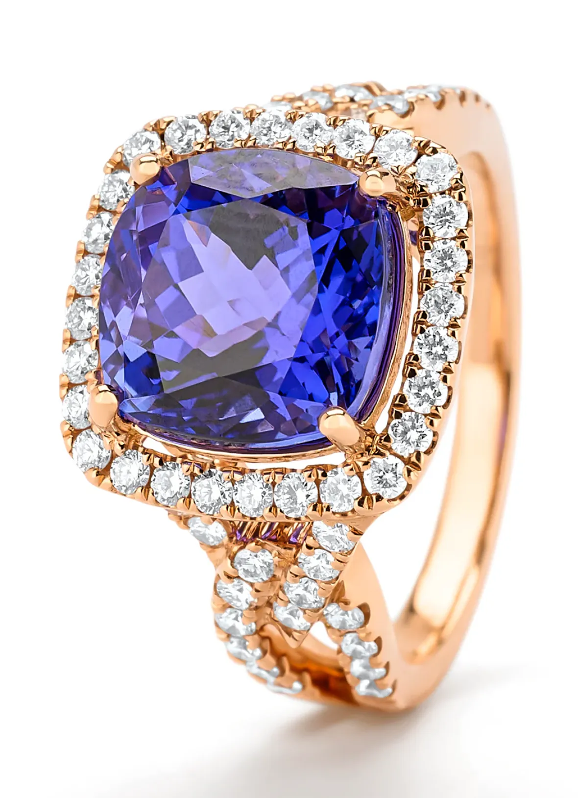 Diamond Point Roségouden Ringen|Ringen Met Kleurstenen<Roségouden ring, 5.08 ct tanzaniet, Gallery