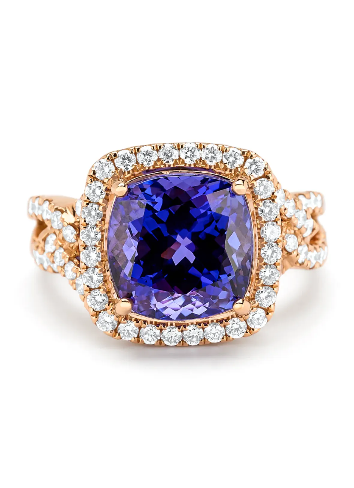 Diamond Point Roségouden Ringen|Ringen Met Kleurstenen<Roségouden ring, 5.08 ct tanzaniet, Gallery