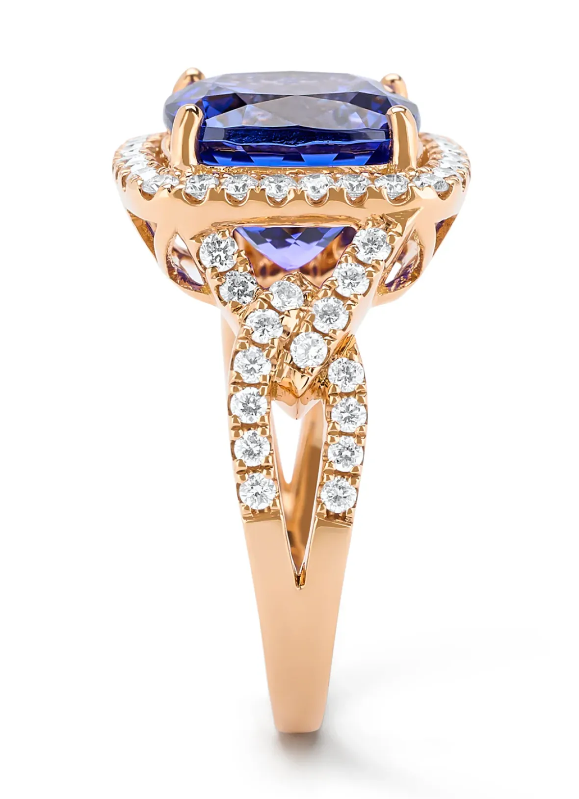 Diamond Point Roségouden Ringen|Ringen Met Kleurstenen<Roségouden ring, 5.08 ct tanzaniet, Gallery